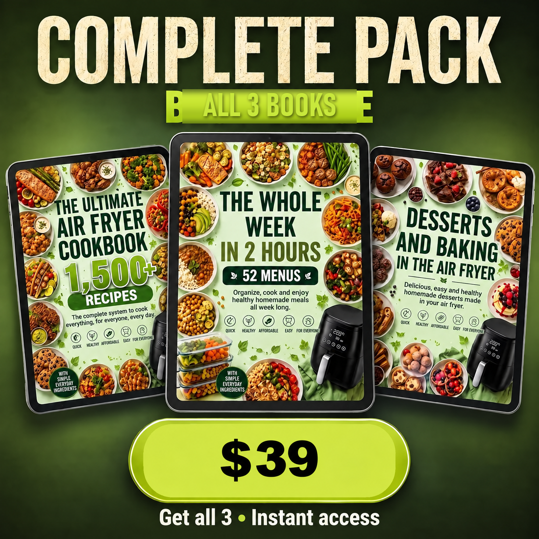 The Happy Fryer Pack: all 3 air fryer books for $39